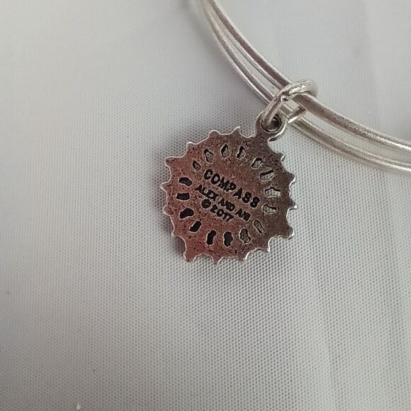 Alex & Ani  Compass Charm Silver Tone Expandable Bracelet Infused with Energy - Picture 6 of 8